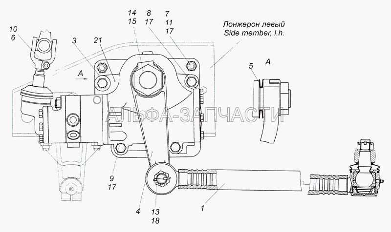 4308-3400012-30 Установка рулевого механизма (1/58405/31 Болт М16х1,5-6gх50) 